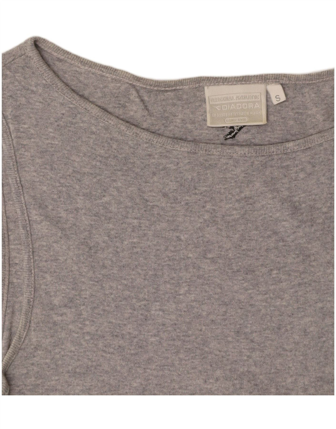 DIADORA Womens Crop Vest Top UK 10 Small Grey Colourblock
