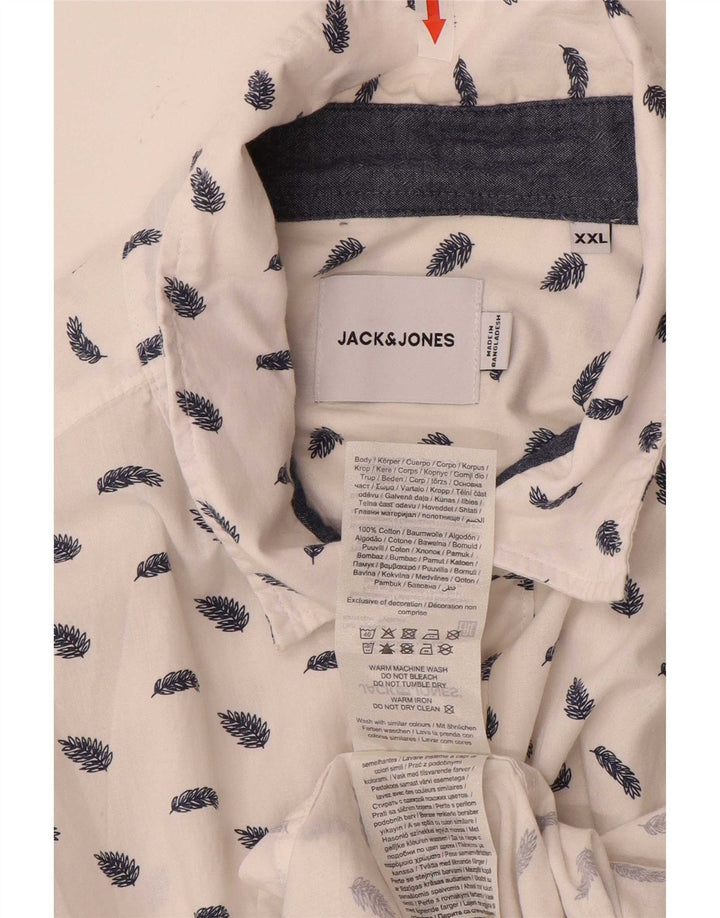Jack & Jones Mens Shirt 2XL White Spotted Cotton