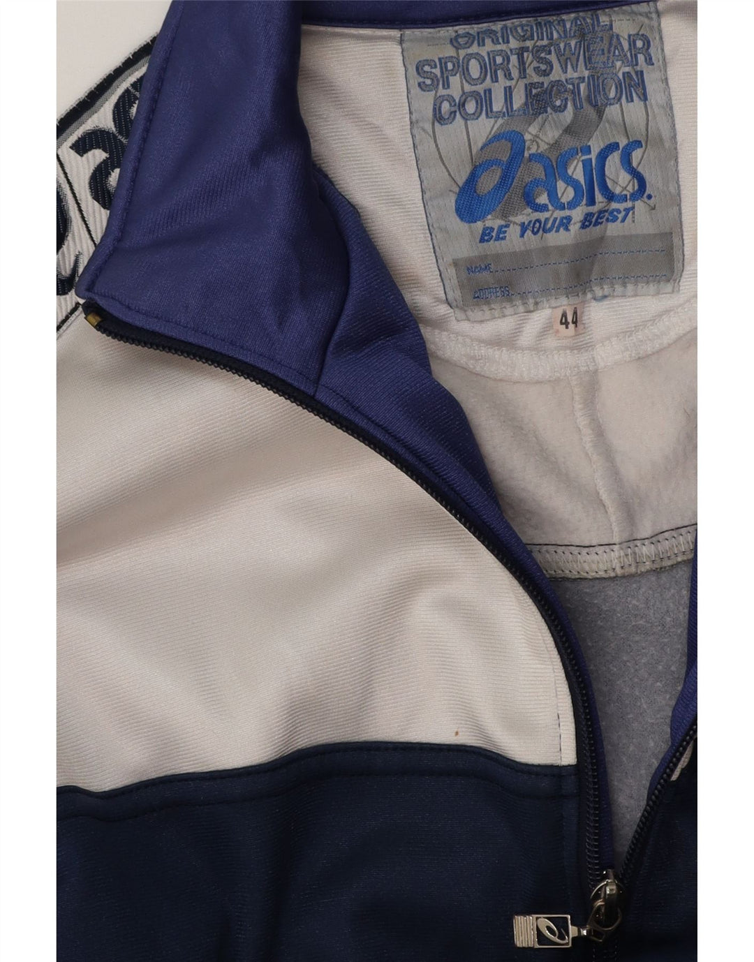 Asics Træningsdragt til mænd Topjakke UK 44 XL Marineblå Colourblock Polyester