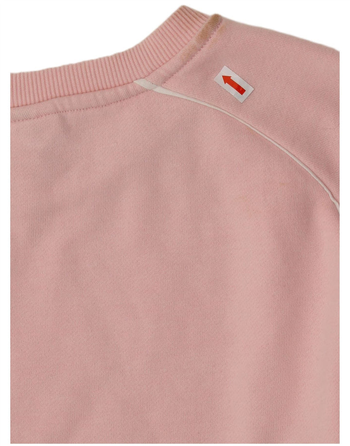 ELLESSE Womens Crop Graphic Sweatshirt Jumper UK 12 Medium Pink Vintage Ellesse and Second-Hand Ellesse from Messina Hembry 