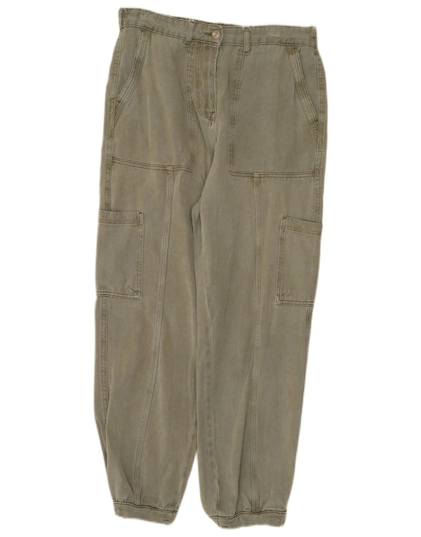 Marks & Spencer Dame Crop Cargo Bukser UK 12 Medium W30 L26 Khaki