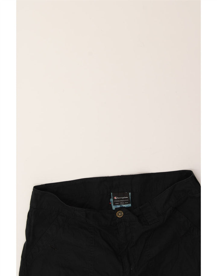 CHAMPION Womens Casual Shorts Large W34  Black Cotton Vintage Champion and Second-Hand Champion from Messina Hembry 
