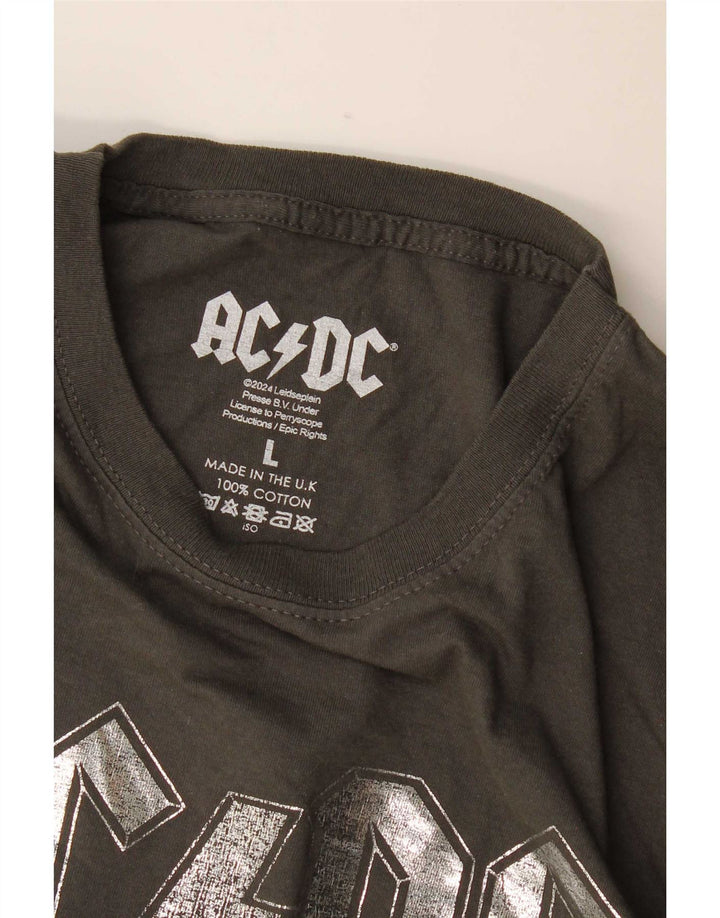 AC/DC Herre grafisk T-shirt Top Stort gråt bomuldsbånd