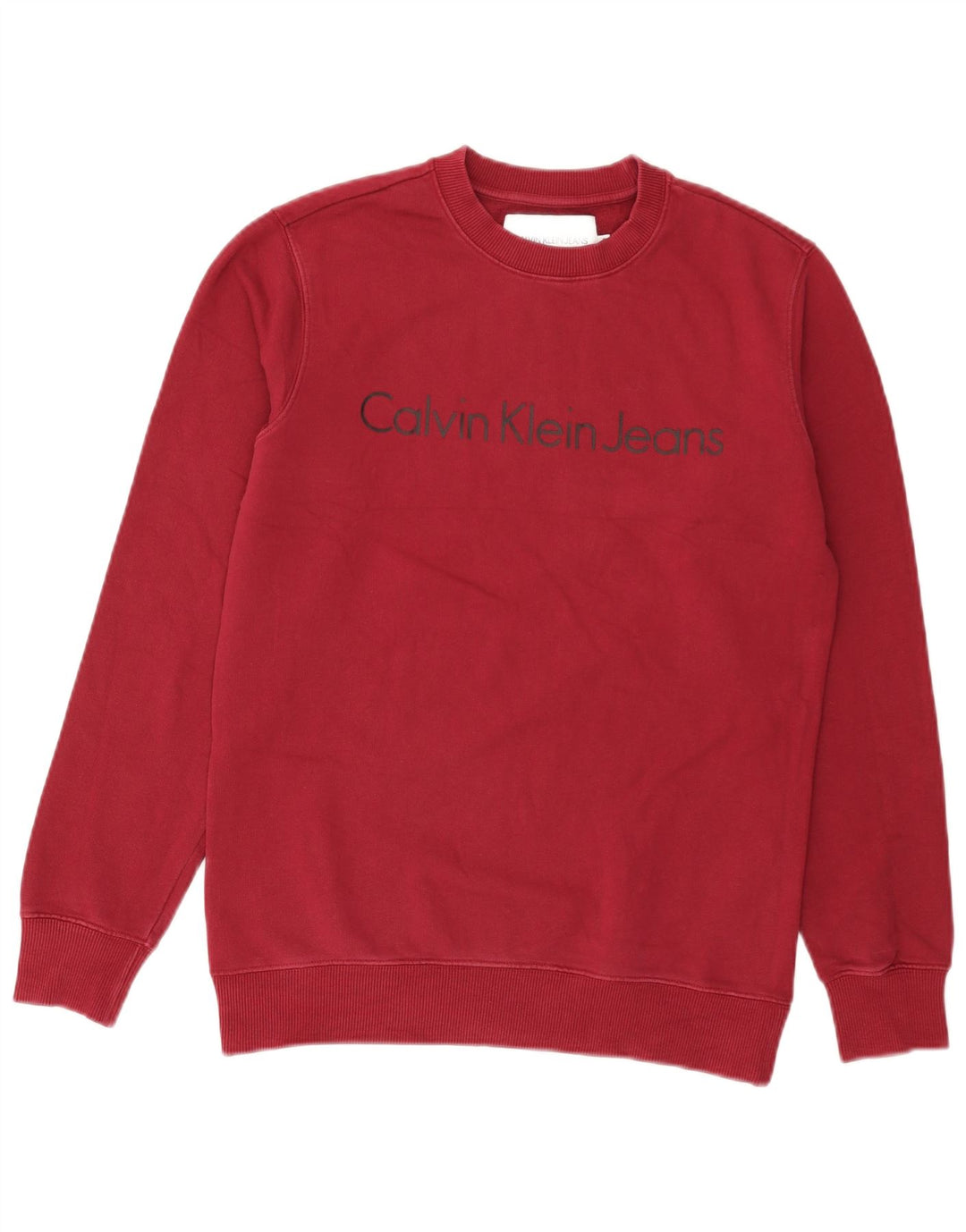 Calvin Klein Jeans Herre Grafisk Sweatshirt Jumper Lille Rød Bomuld