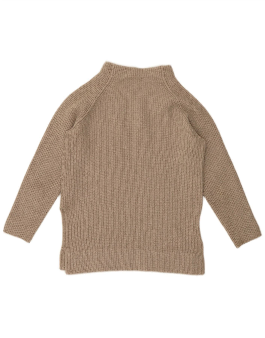 Massimo Dutti Dame Turtle Neck Jumper Sweater UK 12 Medium Beige Uld