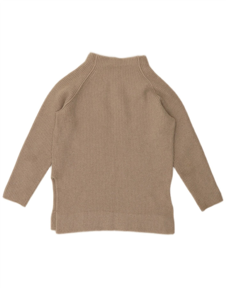 Massimo Dutti Dame Turtle Neck Jumper Sweater UK 12 Medium Beige Uld