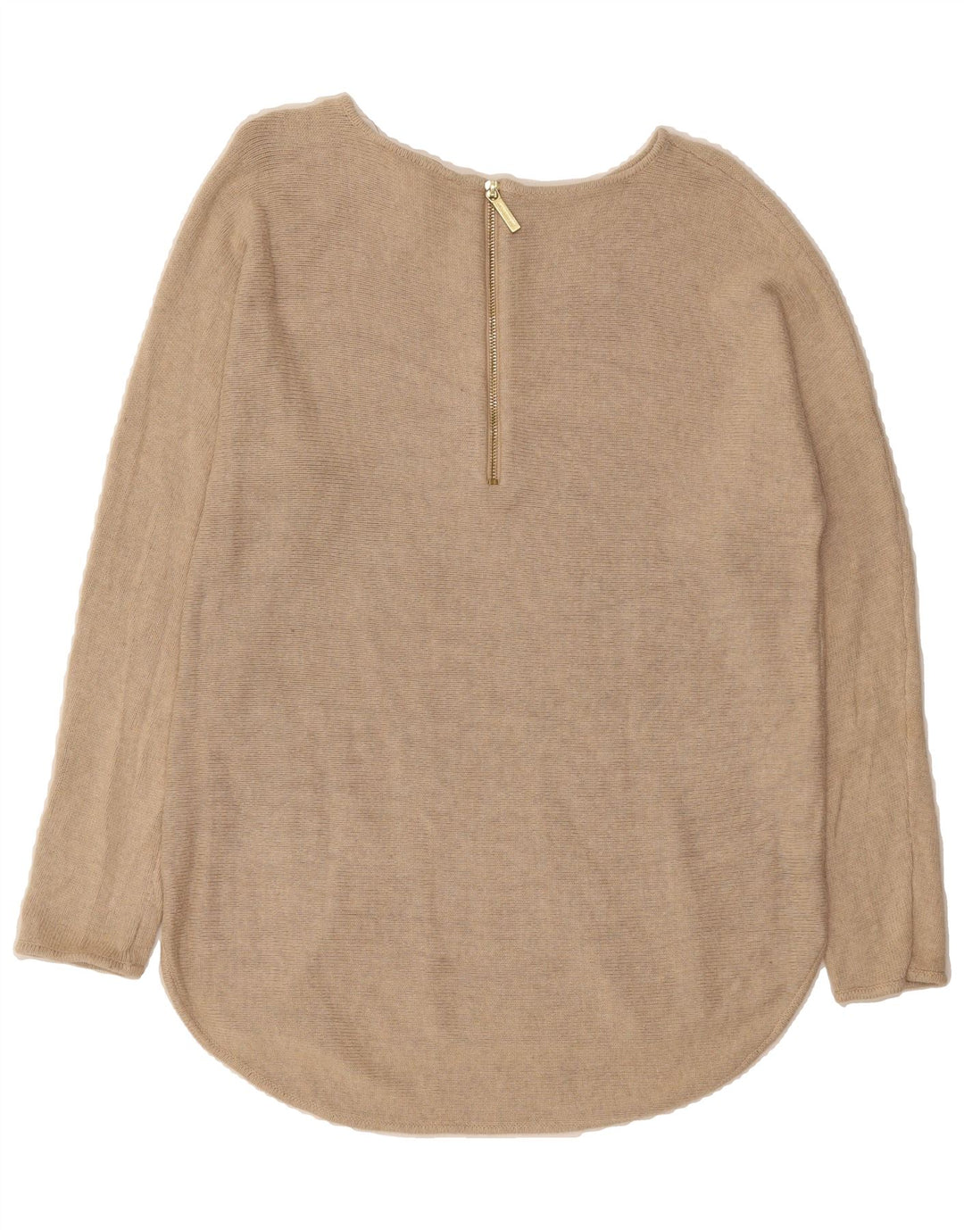 MICHAEL KORS Womens Longline Boat Neck Jumper Sweater UK 14 Medium Beige Vintage Michael Kors and Second-Hand Michael Kors from Messina Hembry 