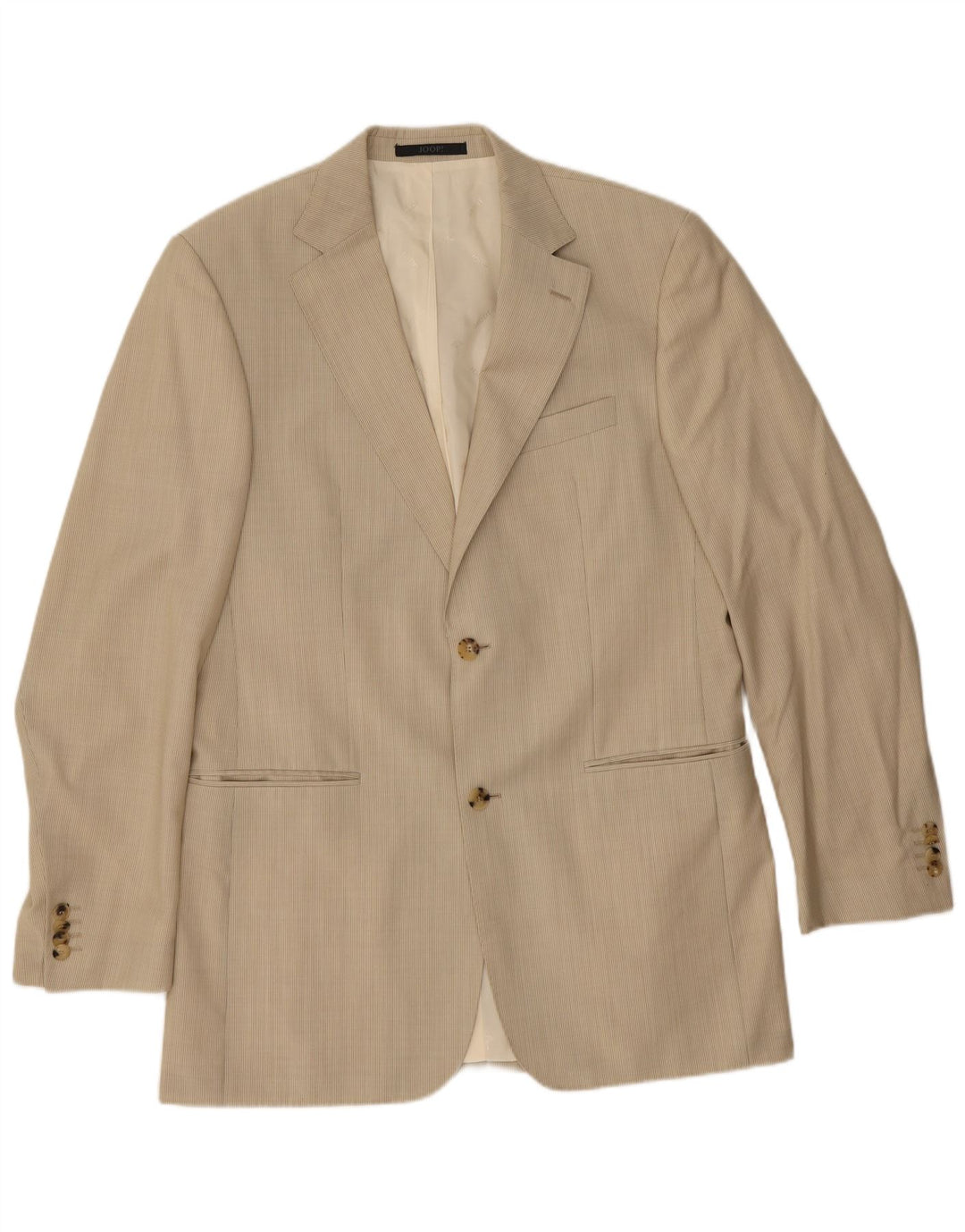 Joop Herre 2-knaps blazerjakke IT 48 Medium Beige Pinstripe Virgin Wool