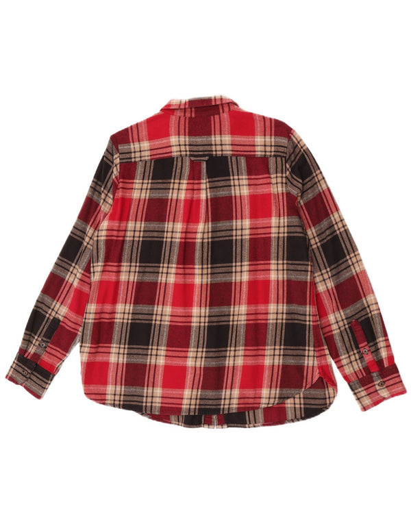 Fat Face Dame Flanell Shirt UK 16 Stor rød ternet bomuld
