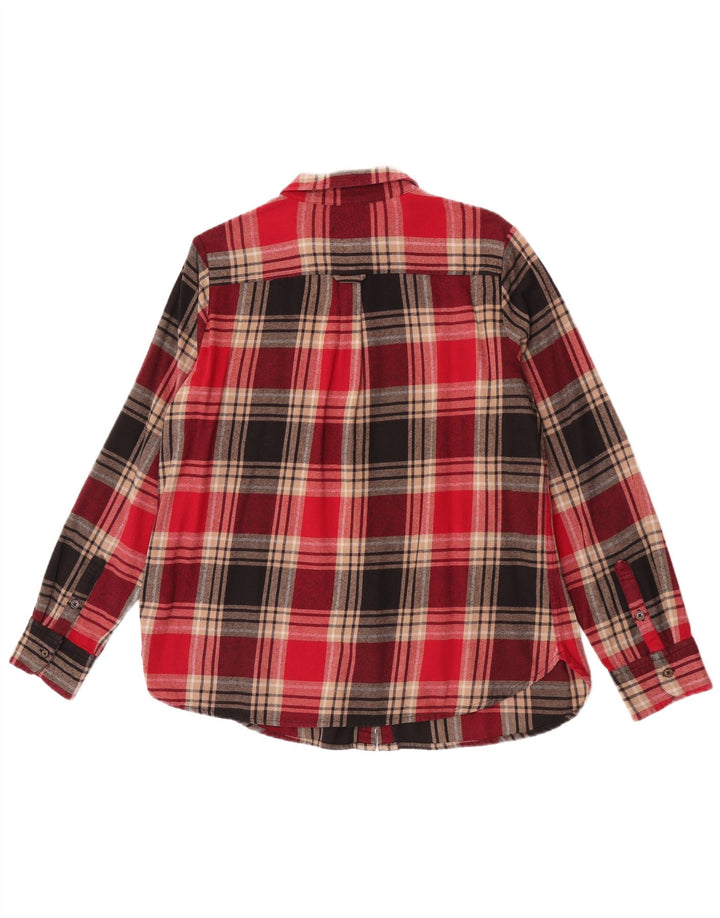 Fat Face Dame Flanell Shirt UK 16 Stor rød ternet bomuld