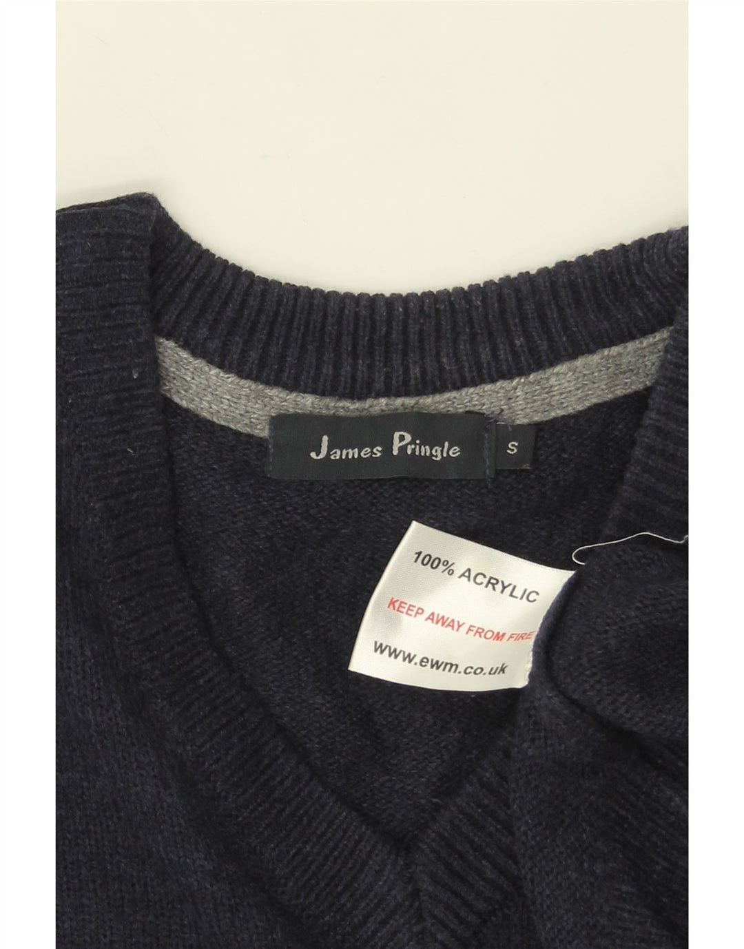 James Pringle Herre V-hals sweater lille marineblå akryl