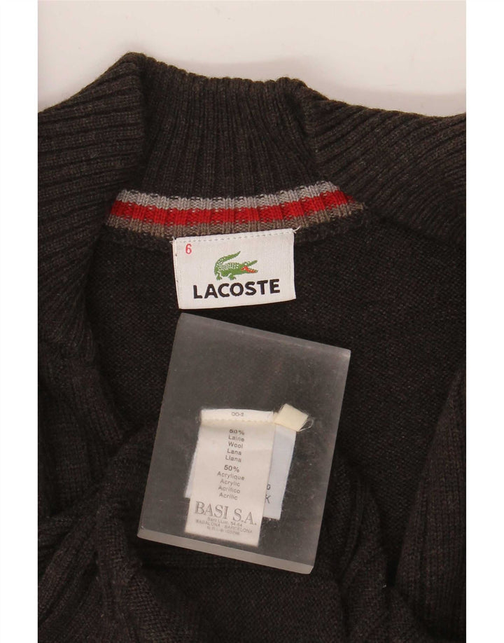 Lacoste Herre cardigantrøje str. 6 XL Brun uld