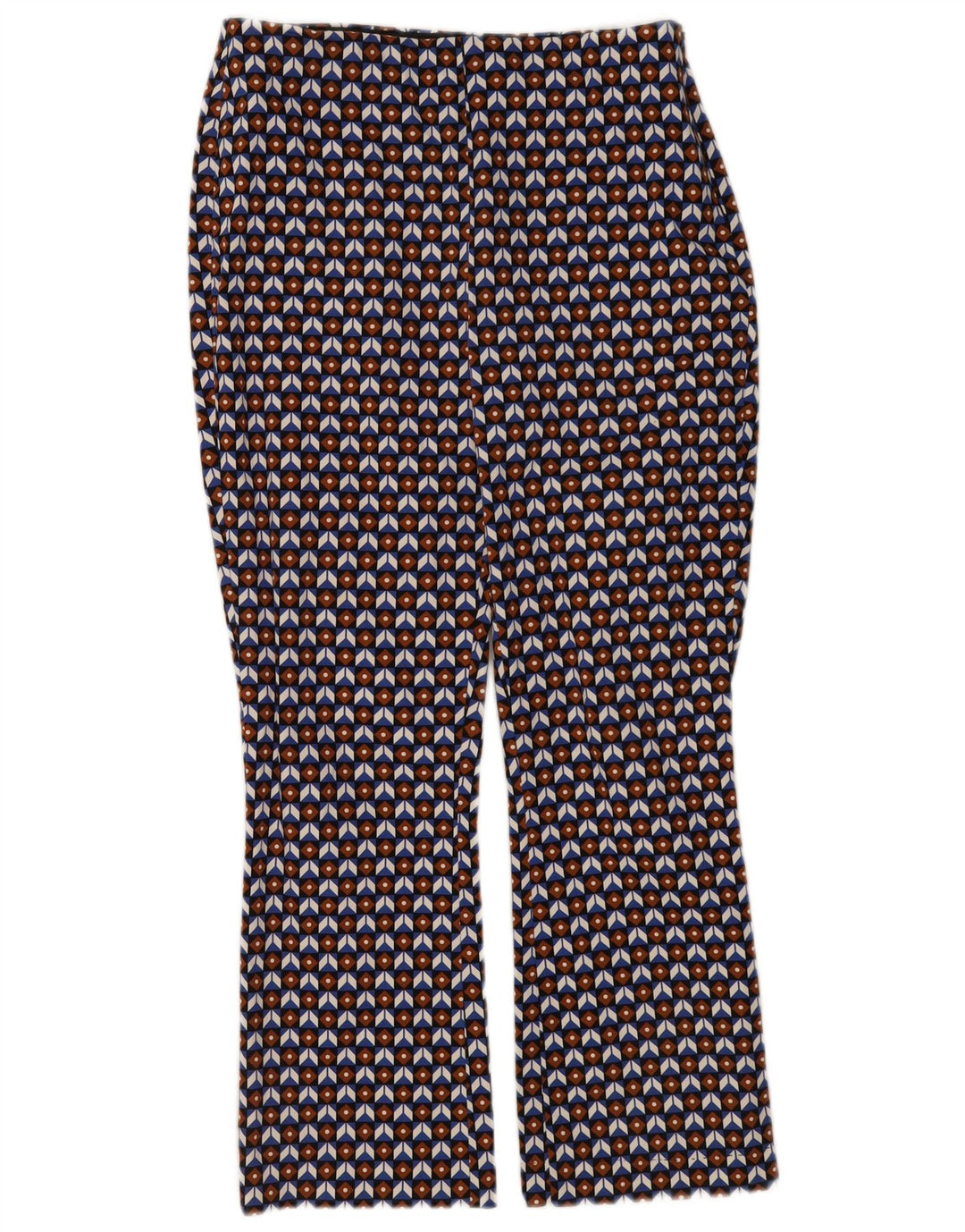 Zara Womens Cropped Trousers Medium W28 L26 Multicolored Geometric