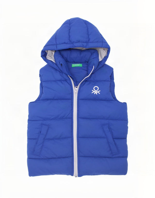 Benetton Baby Boys Polstret Gilet med hætte 18-24 måneder blå polyester