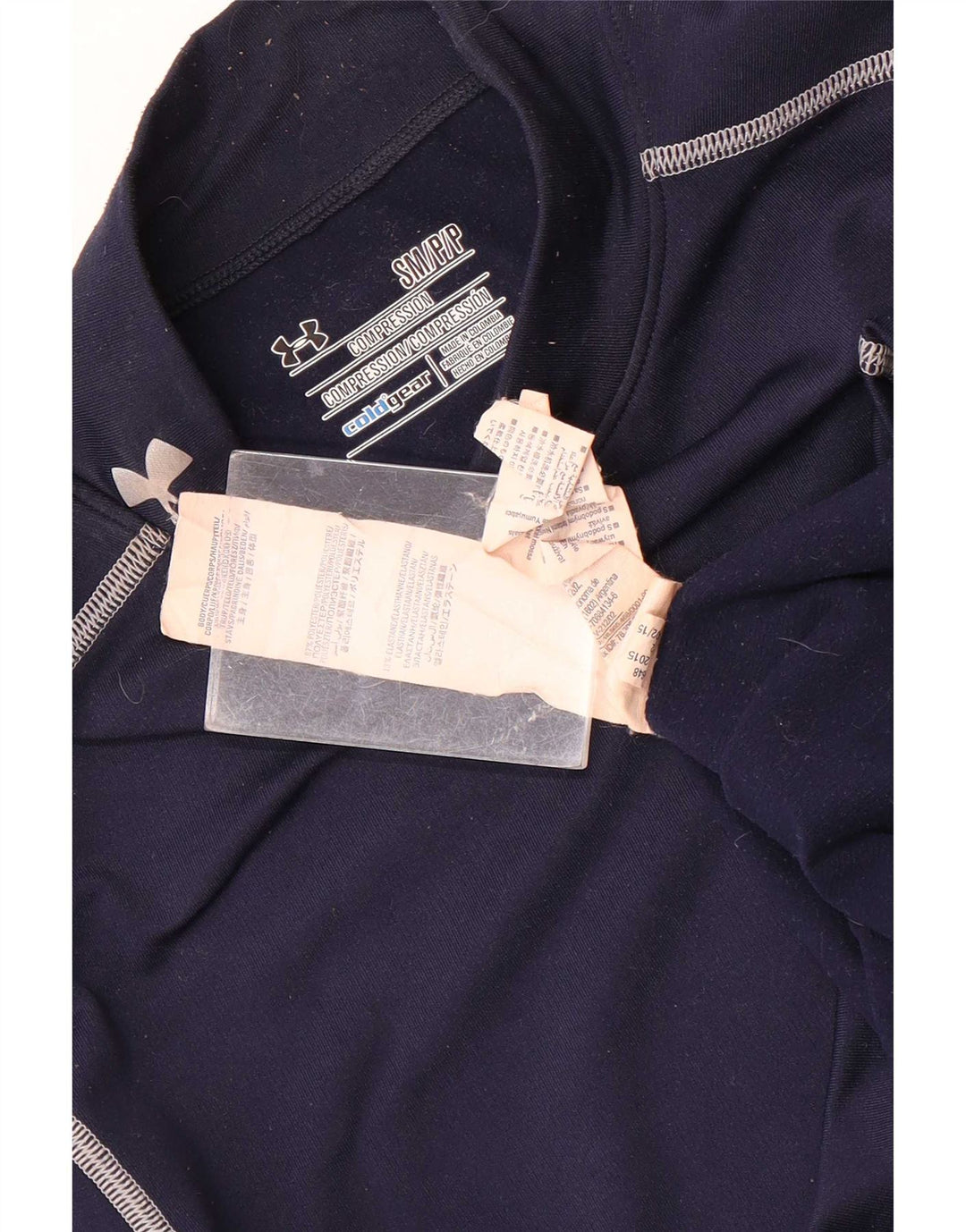 Under Armour Herre Cold Gear Grafisk Top Langærmet Lille Marineblå Stribet