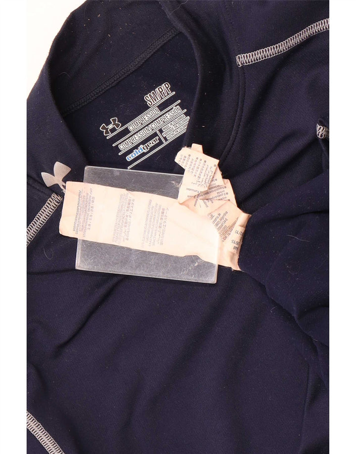 Under Armour Herre Cold Gear Grafisk Top Langærmet Lille Marineblå Stribet