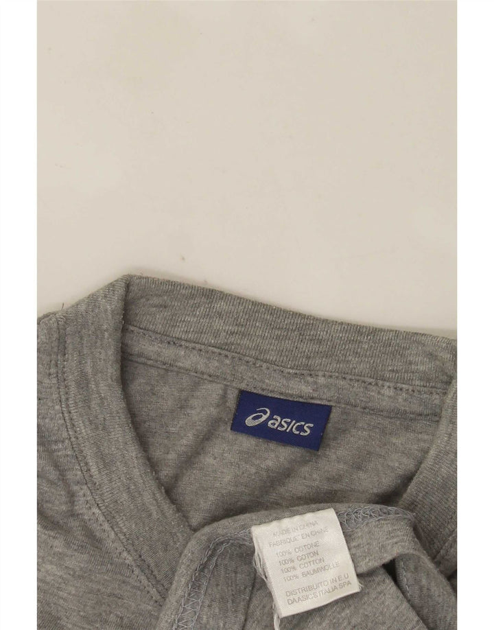 Asics Herre grafisk T-shirt Top Medium Grey Flecked Bomuld