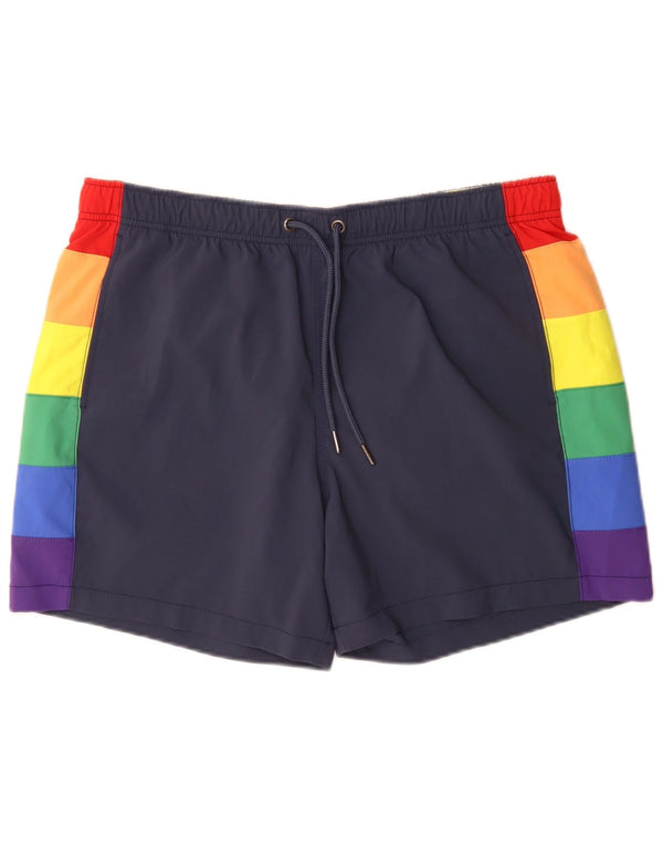 Abercrombie & Fitch Badeshorts til mænd XL Blå Colourblock Sports