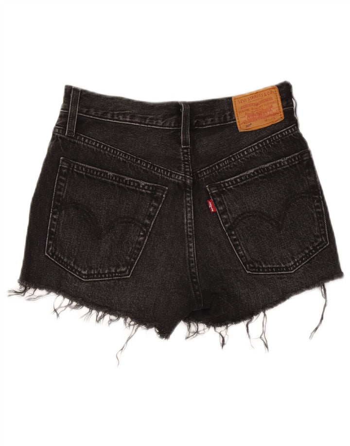 Levi's Womens 501 Distressed Denim Shorts W24 XS Sort bomuld
