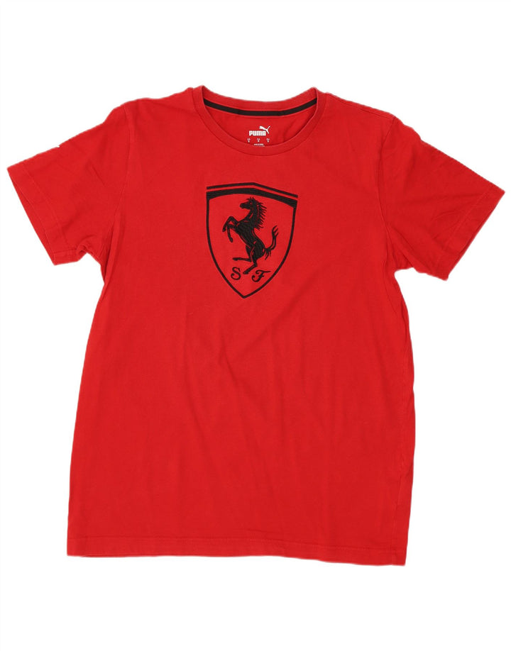 PUMA Herre Ferrari Grafisk T-Shirt Top Lille Rød