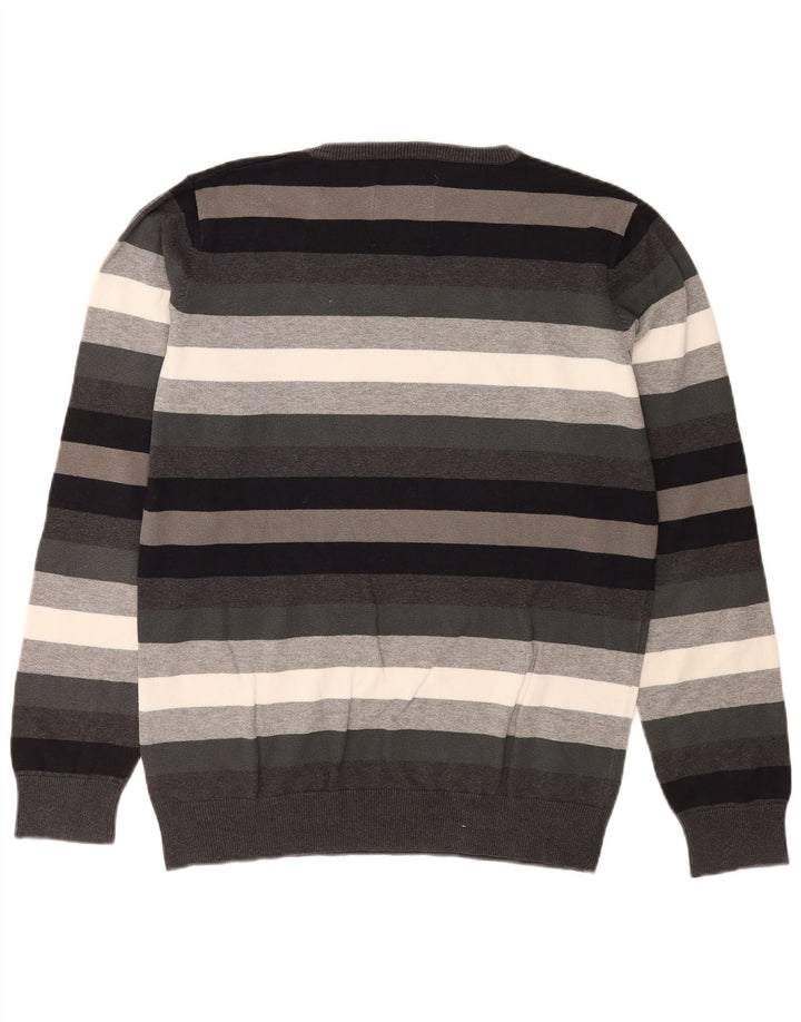 Jack & Jones Herre V-hals sweater Stor grå stribet