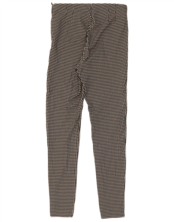 Zara Womens Leggings UK 8 Small Black Gingham Viscose