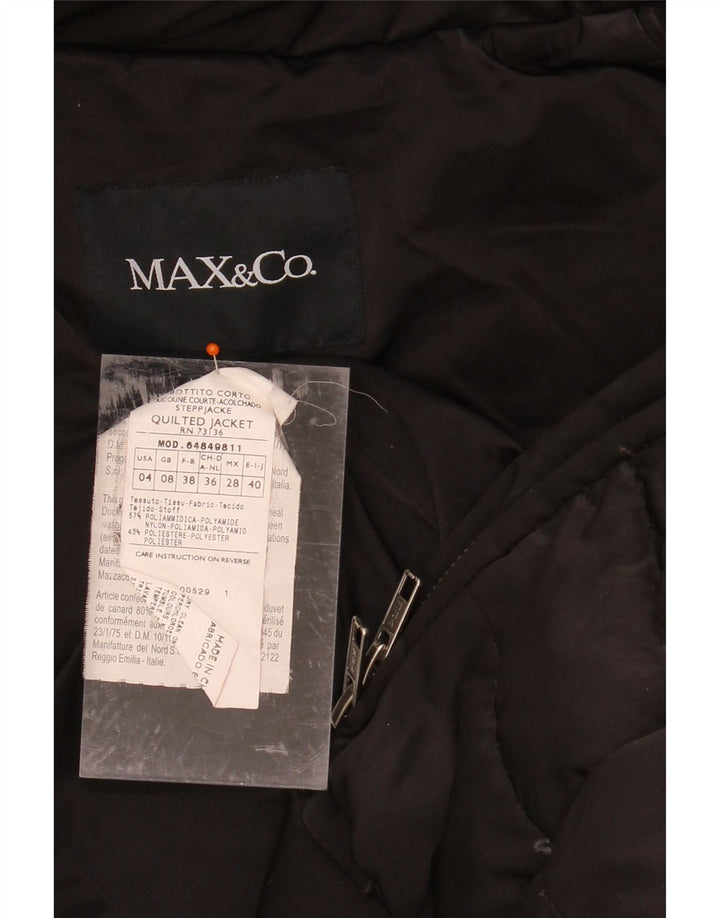MAX&CO. Womens Padded Jacket UK 8 Small Black Polypeptide Vintage Max&Co. and Second-Hand Max&Co. from Messina Hembry 
