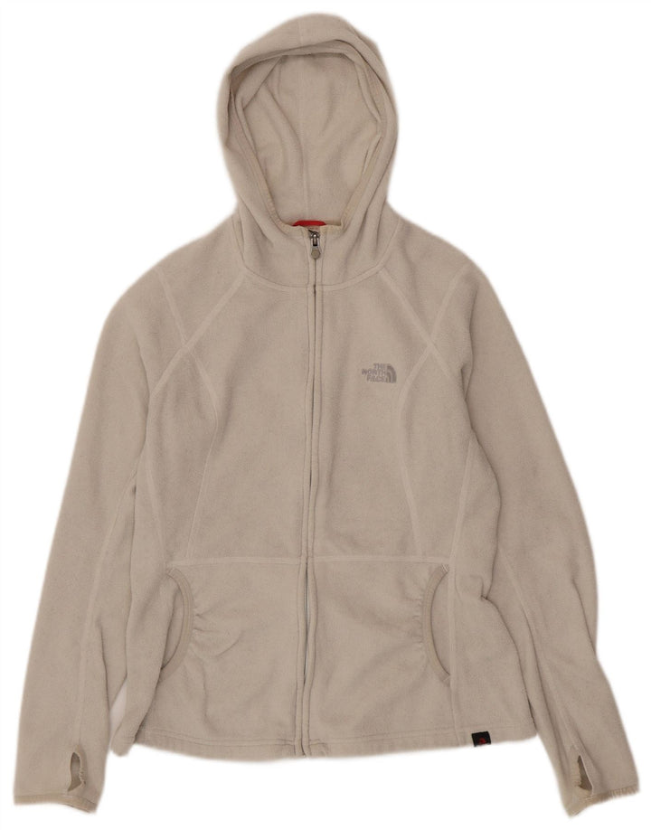 The North Face dame fleecejakke med hætte UK 12 Medium Beige Polyester