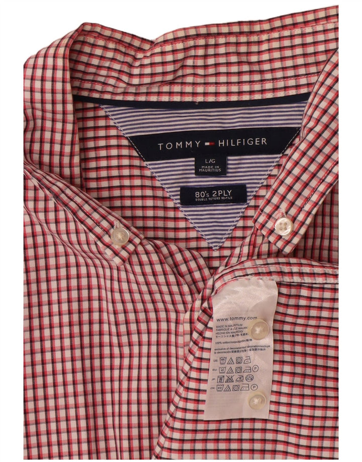 Tommy Hilfiger Herreskjorte Stor rød ternet bomuld
