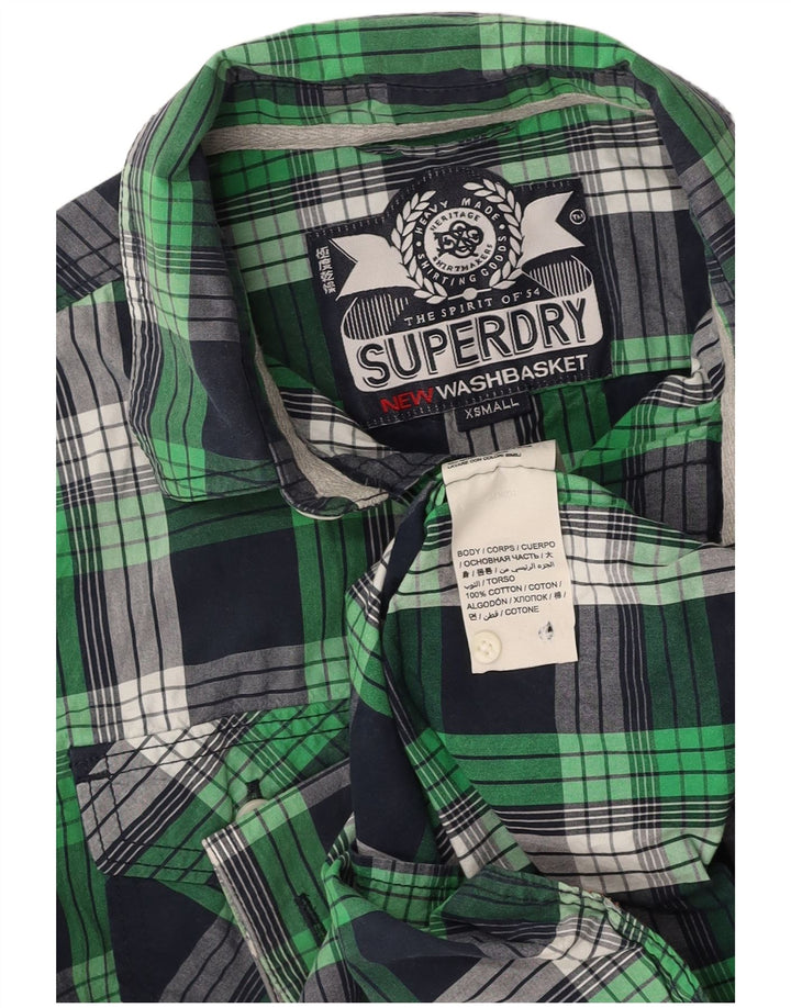 SUPERDRY Herreskjorte XS Marineblå ternet bomuld