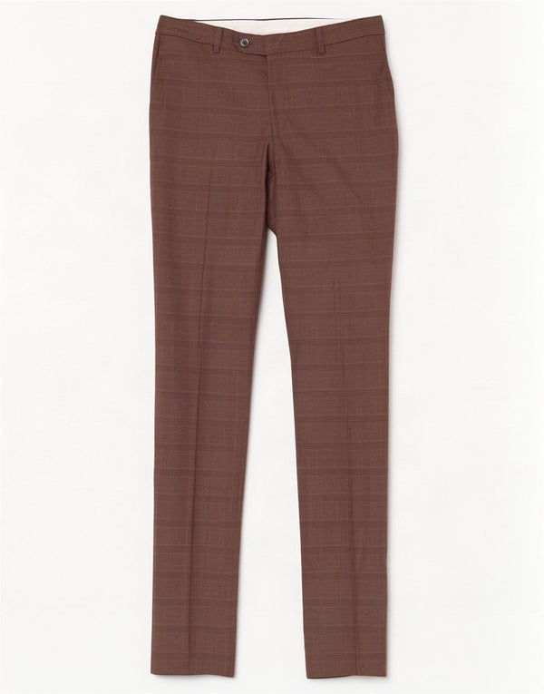 Cerruti 1881 Herre Slim Suit Bukser W32 L36 brun ternet uld