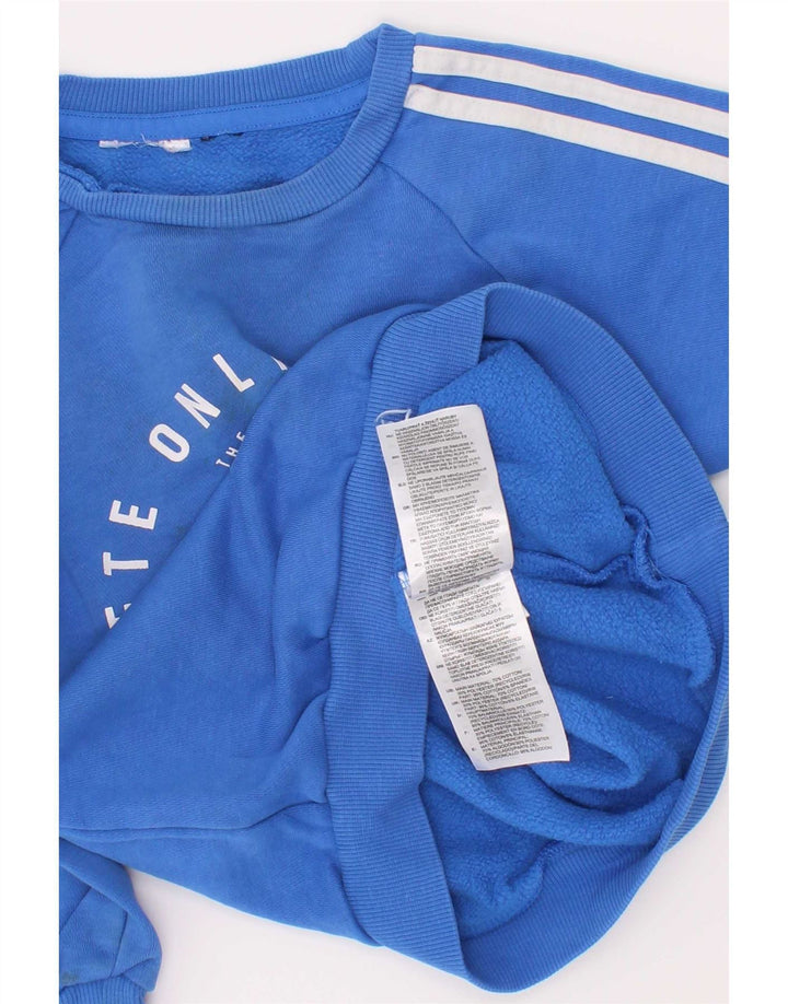 Adidas Boys Graphic Sweatshirt Jumper 2-3 år Blå Bomuld