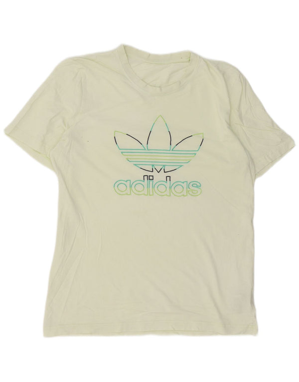 Adidas Herre grafisk T-shirt Top Medium Gul Bomuld