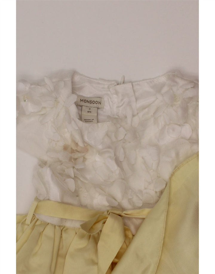 Monsoon Girls A-Line Kjole 2-3 år Gul Colourblock Polyester