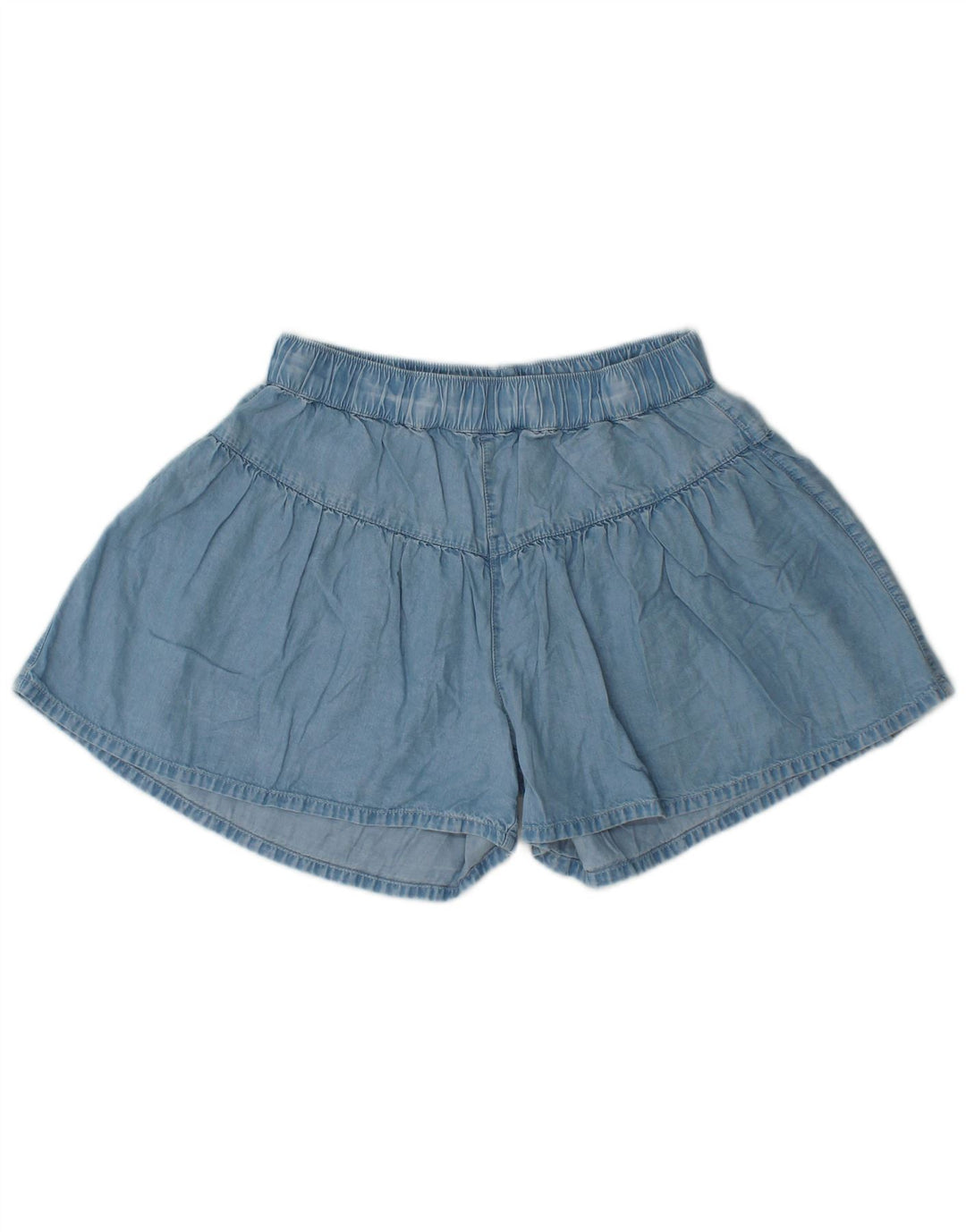 BENETTON Piger Casual Shorts 11-12 år 2XL W28 Blå Lyocell