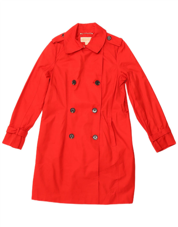 MICHAEL KORS Trench Coat til kvinder UK 12 Medium Rød Bomuld