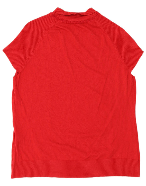 ELENA MIRO Womens Regular Bluse Top UK 14 Medium Red Viscose