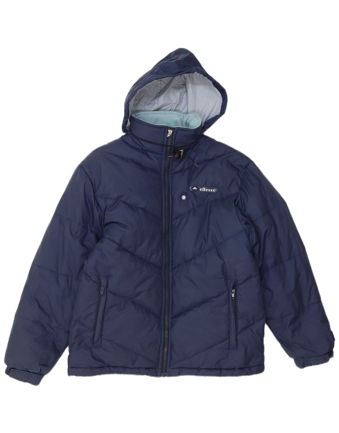 Ellesse Dame Hætte Polstret Jakke UK 12 Medium Navy Blue Polyester