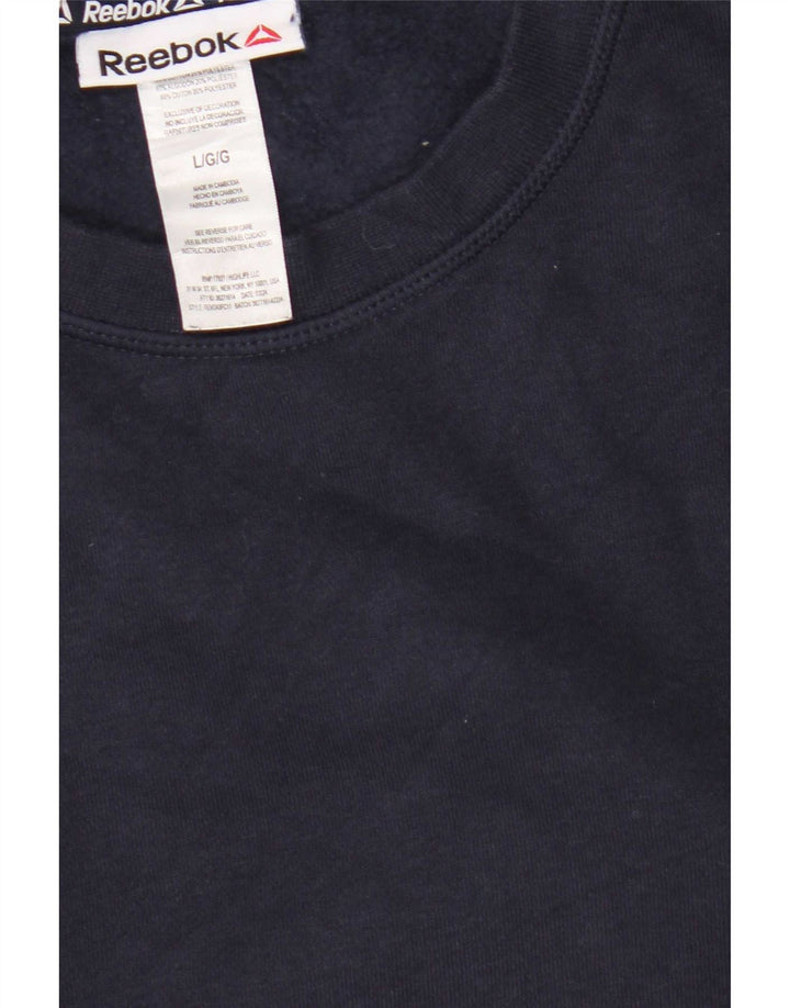 Reebok Sweatshirt til mænd, stor marineblå bomuld