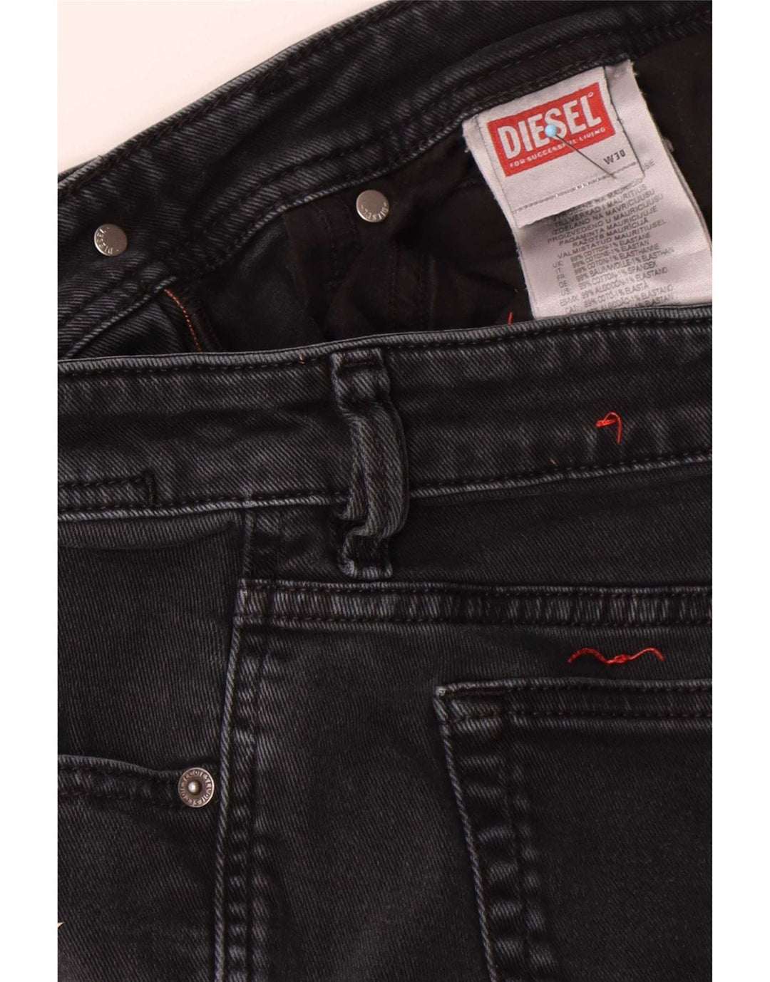 Diesel Dame Slim Jeans W30 L29 Sort Bomuld