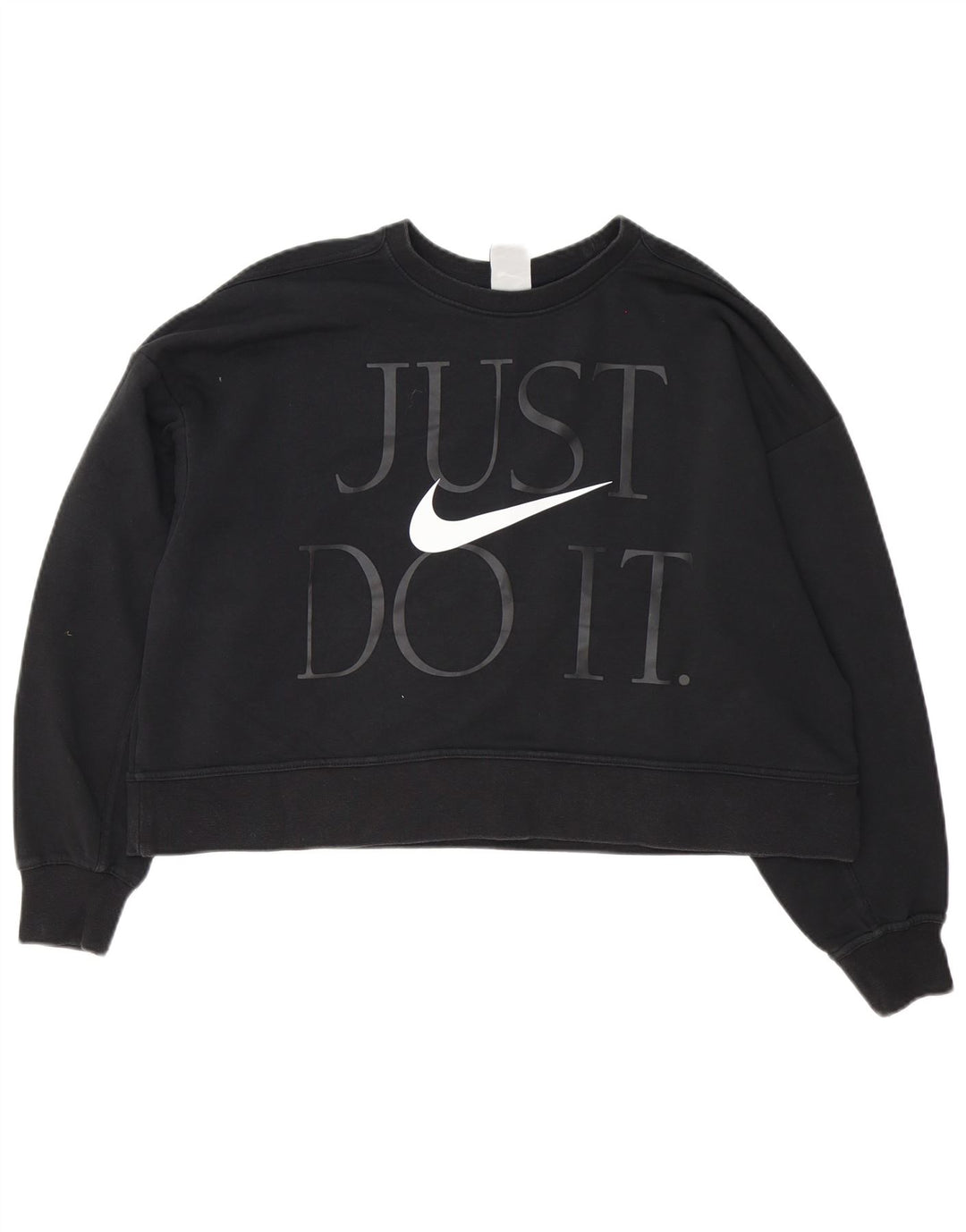 Nike Dame Dri Fit Grafisk Oversized Sweatshirt Jumper UK 16 Large Sort