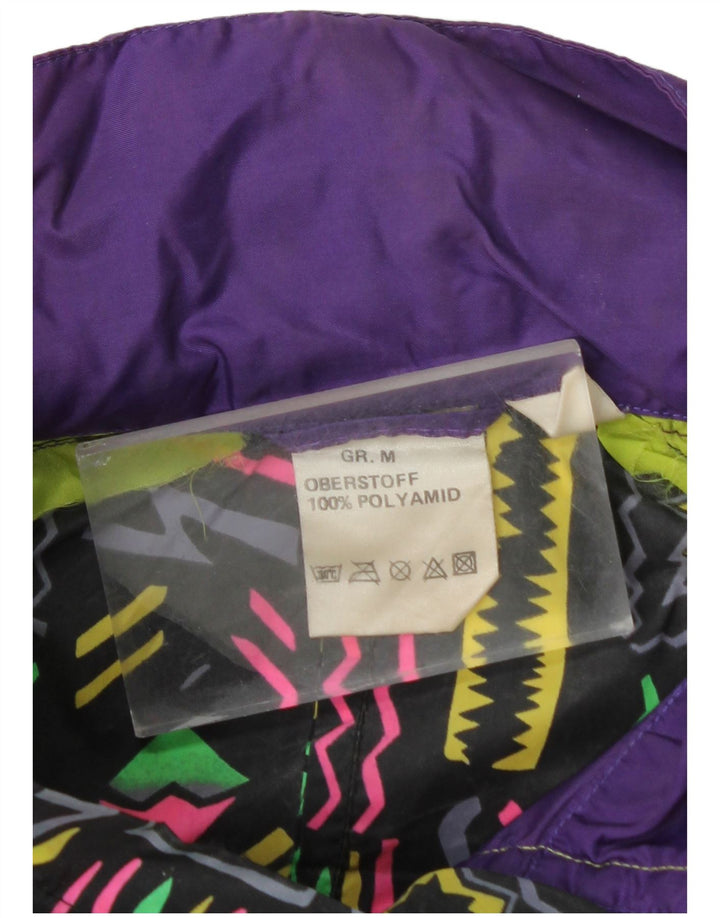 Vintage Regnjakke til mænd UK 38 Medium Lilla Geometrisk Polyamid