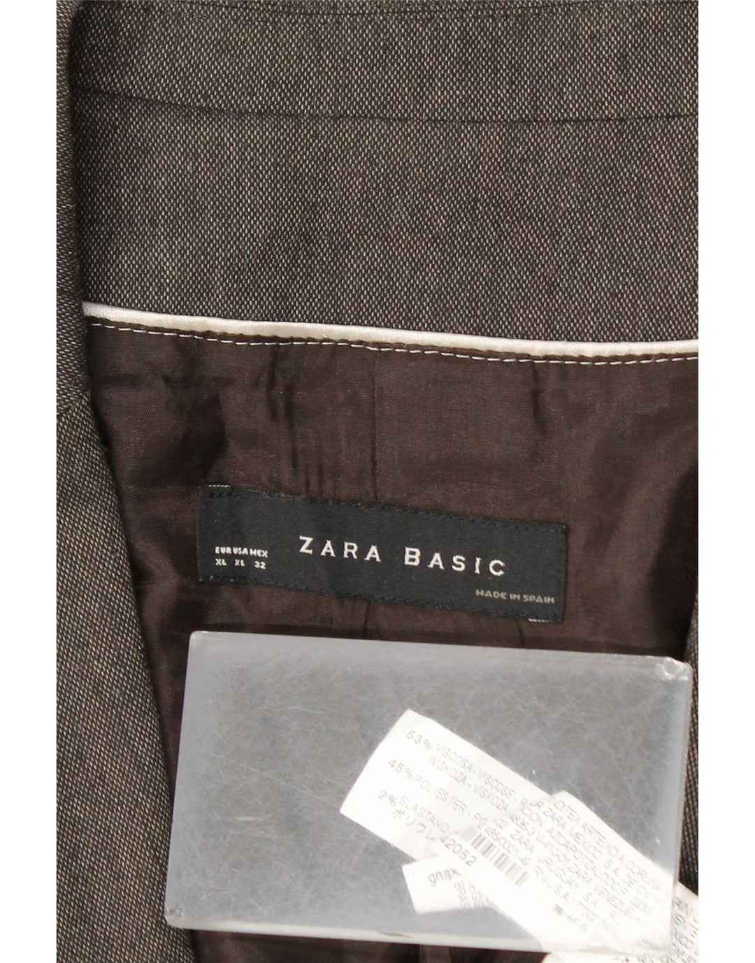 Zara Dame 1 Knap Blazer Jacket UK 18 XL Grå Viscose