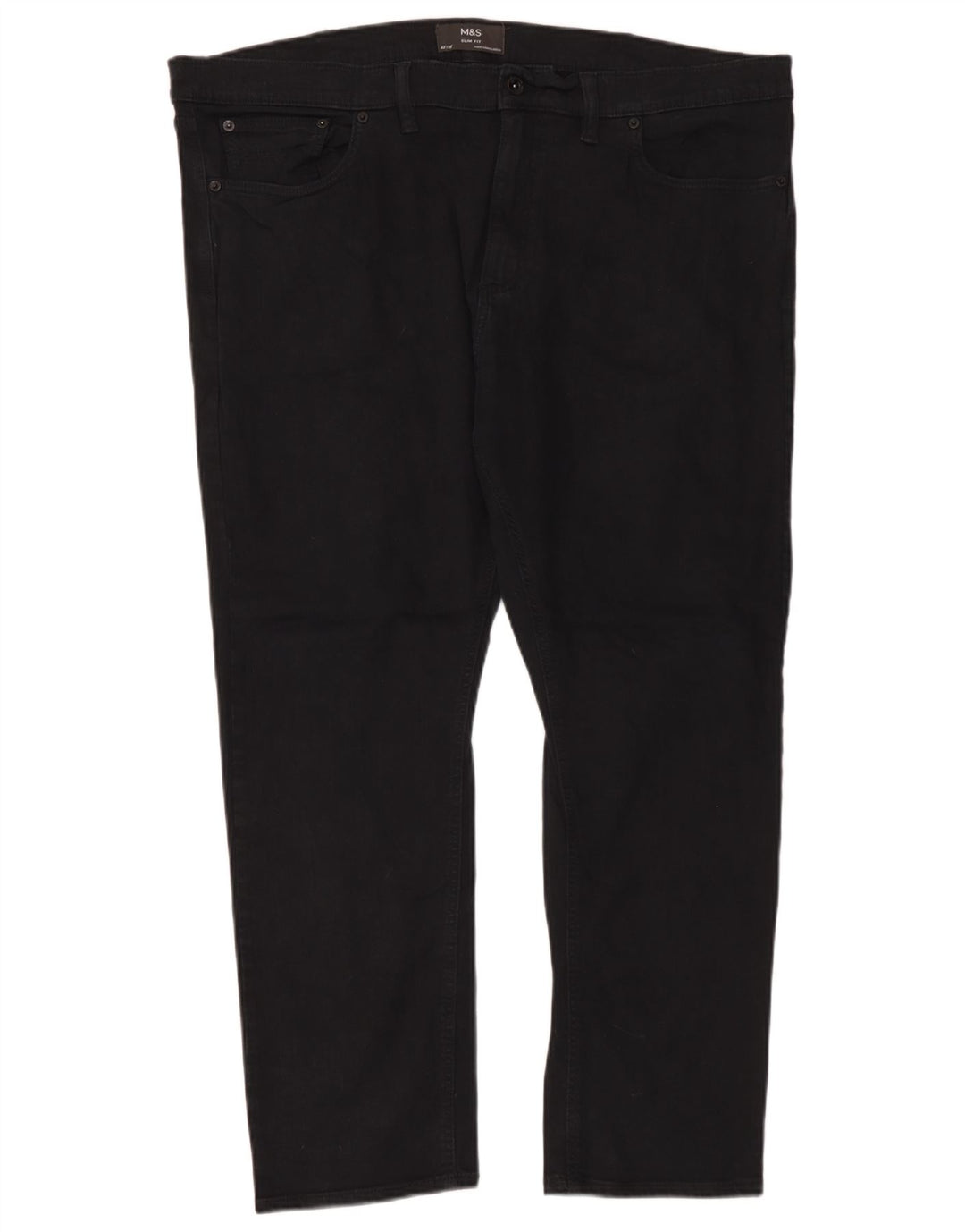 Marks & Spencer Herre Slim Jeans W42 L29 Sort Bomuld