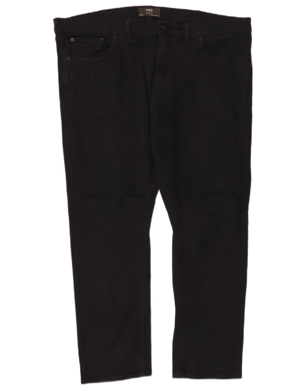 Marks & Spencer Herre Slim Jeans W42 L29 Sort Bomuld