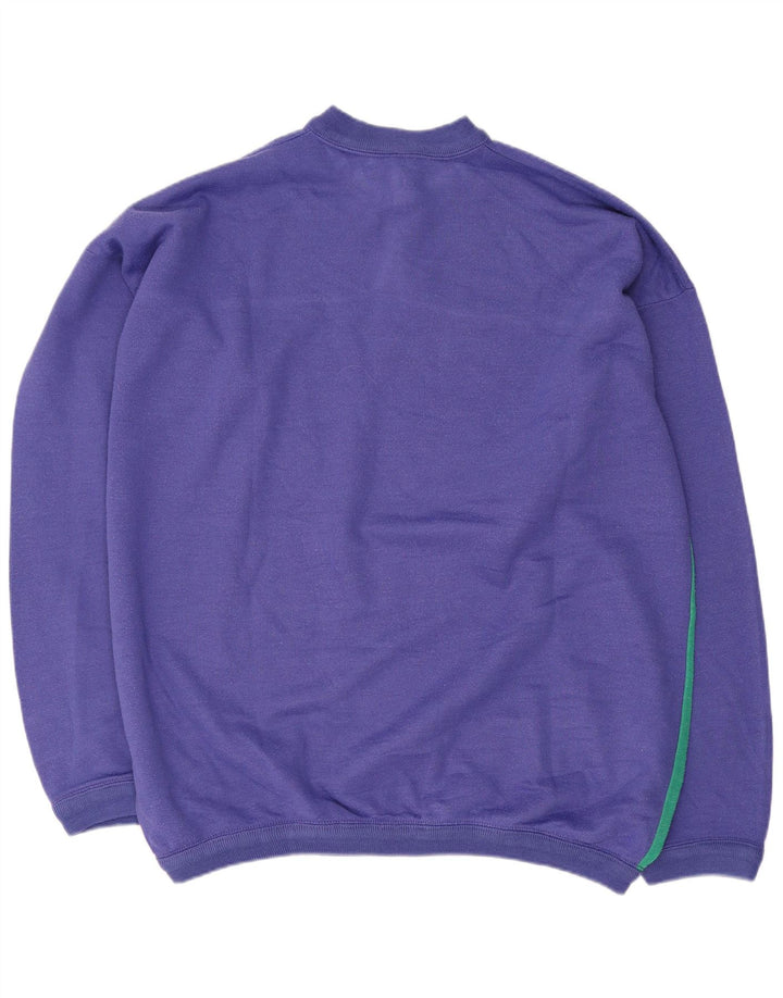 Samar Herre Grafisk Sweatshirt Jumper XL Lilla Colourblock Bomuld