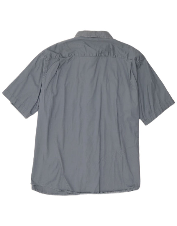 Wrangler Mens Short Sleeve Shirt XL Blue Cotton