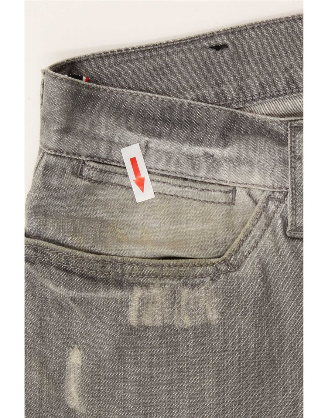 Armani Herre Distressed Straight Jeans W32 L29 Grå Bomuld