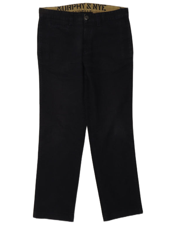 MURPHY & NYE Womens Straight Chino Trousers W32 L31 Navy Blue Cotton