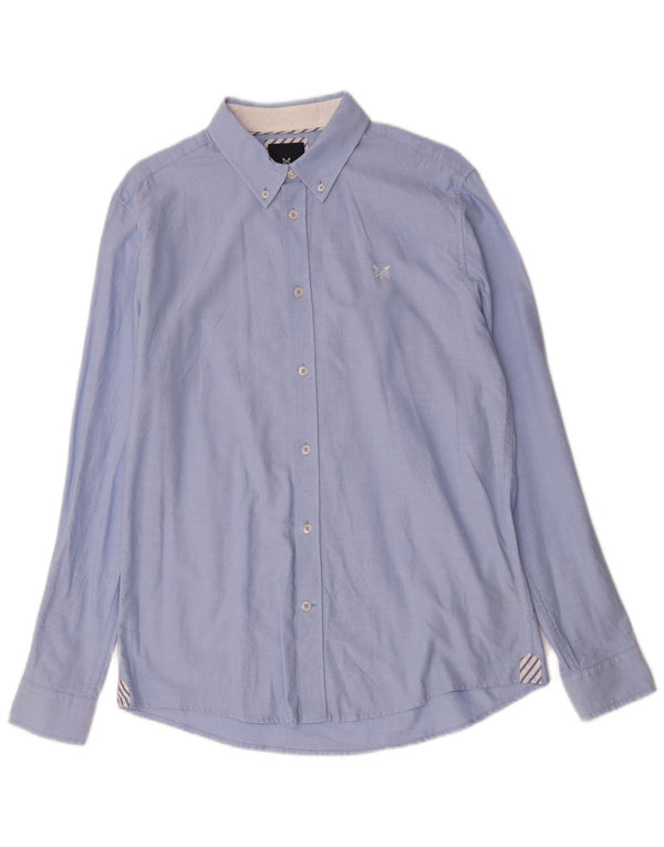 Besætningstøj Herre Slim Fit skjorte Medium blå bomuld